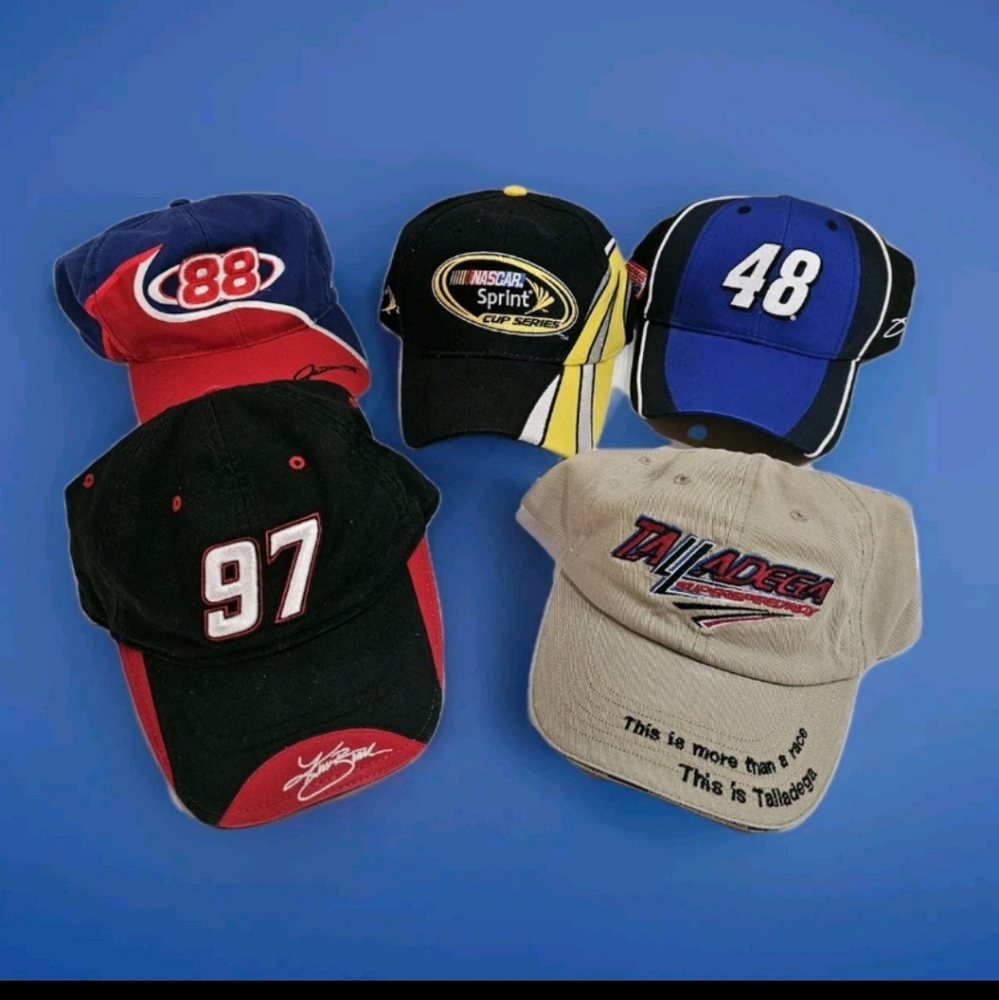 NASCAR Themed Baseball Caps Collection Lot of 5 READ For Drivers & Details
